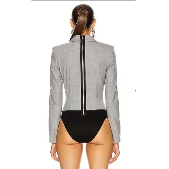 RtA Maryse Blazer Bodysuit In Gray-Size Medium - Picture 4 of 8